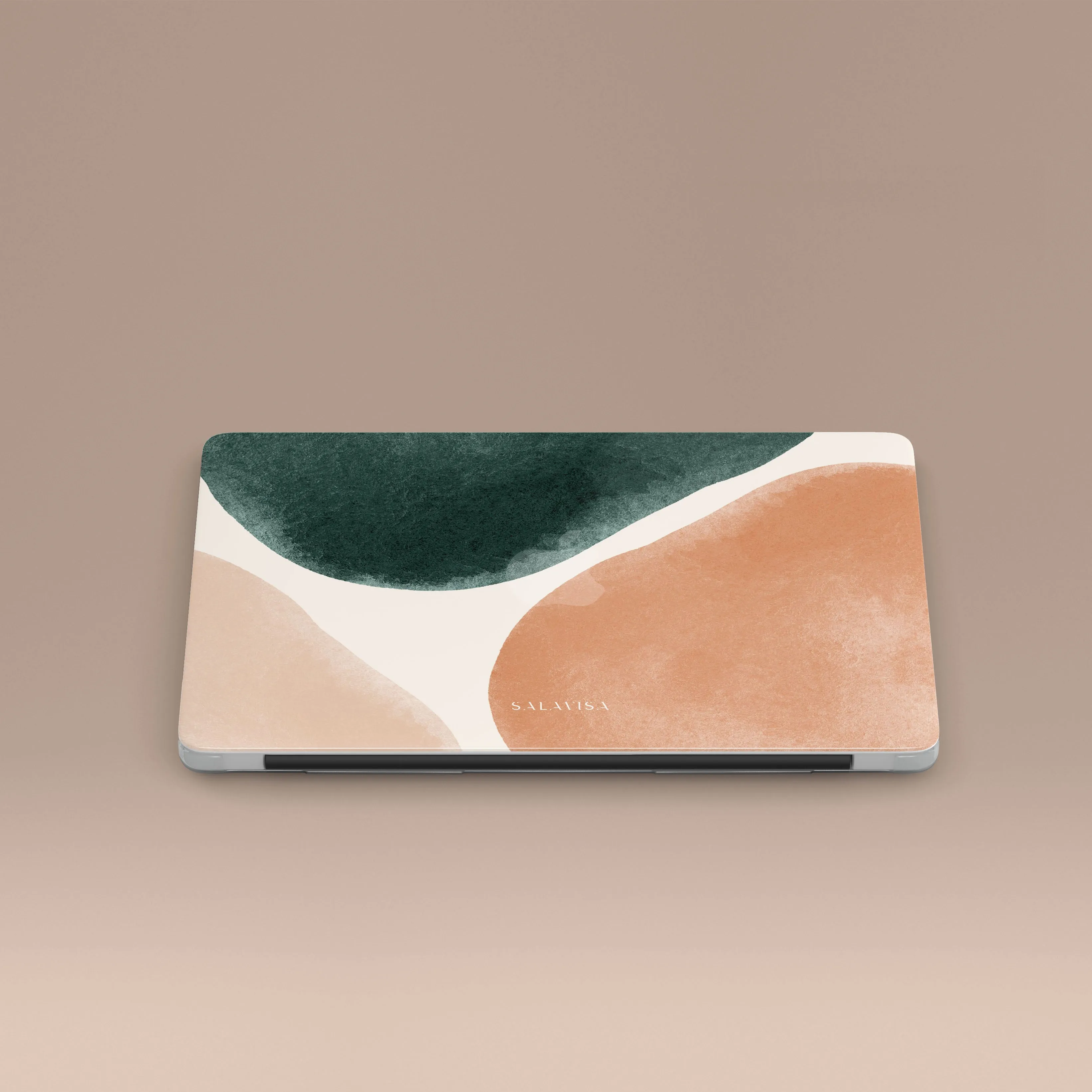 Peach & Forest Green Luxe Shapes MacBook Case Everyday Style
