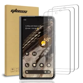 Google Pixel Fold Front Screen only (3 Per Pack) 2.5D Glass Screen Protector Creative Texture Grip Assist