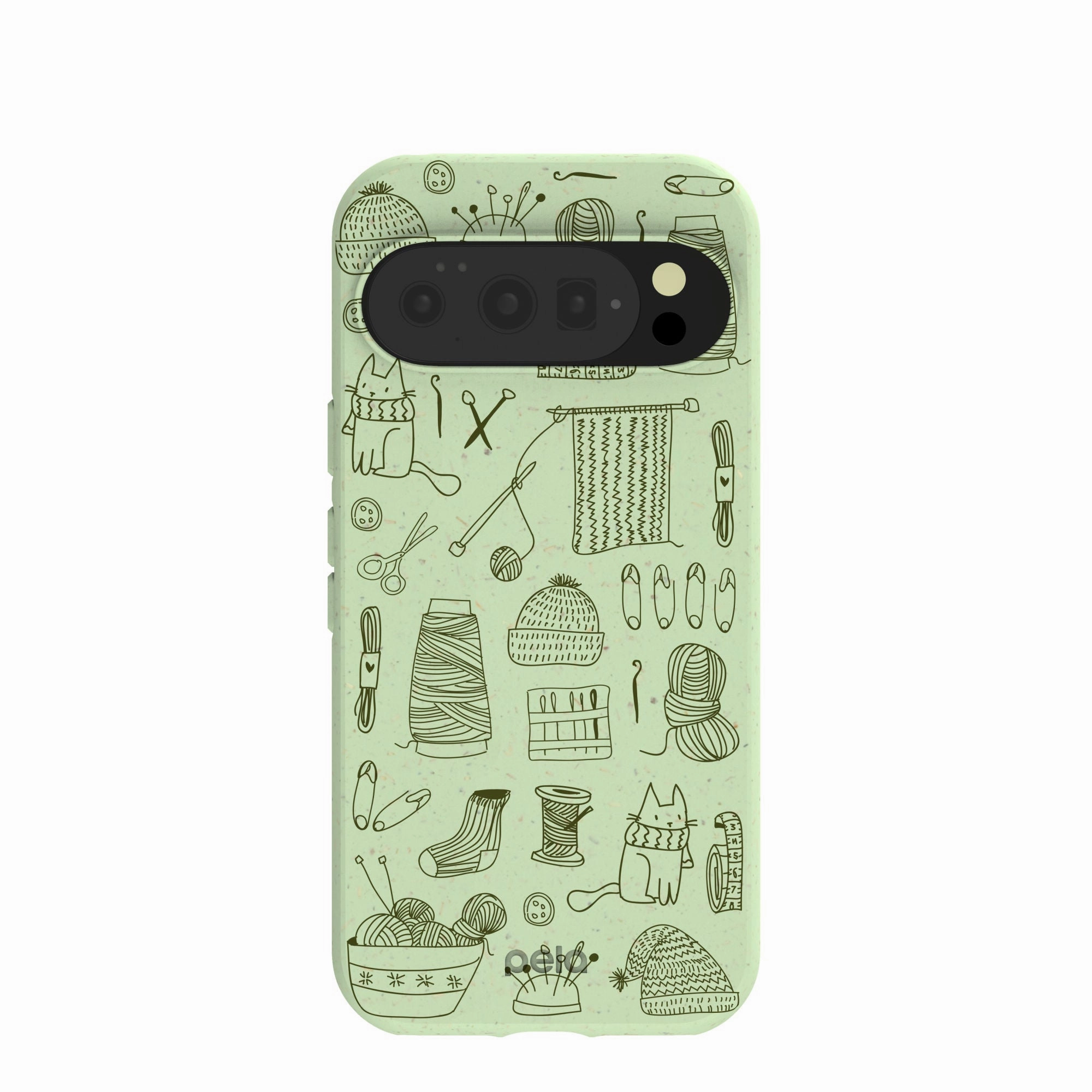 Sage Green Knit Nook Google Pixel 10/10 Pro Case Luxury Texture Design