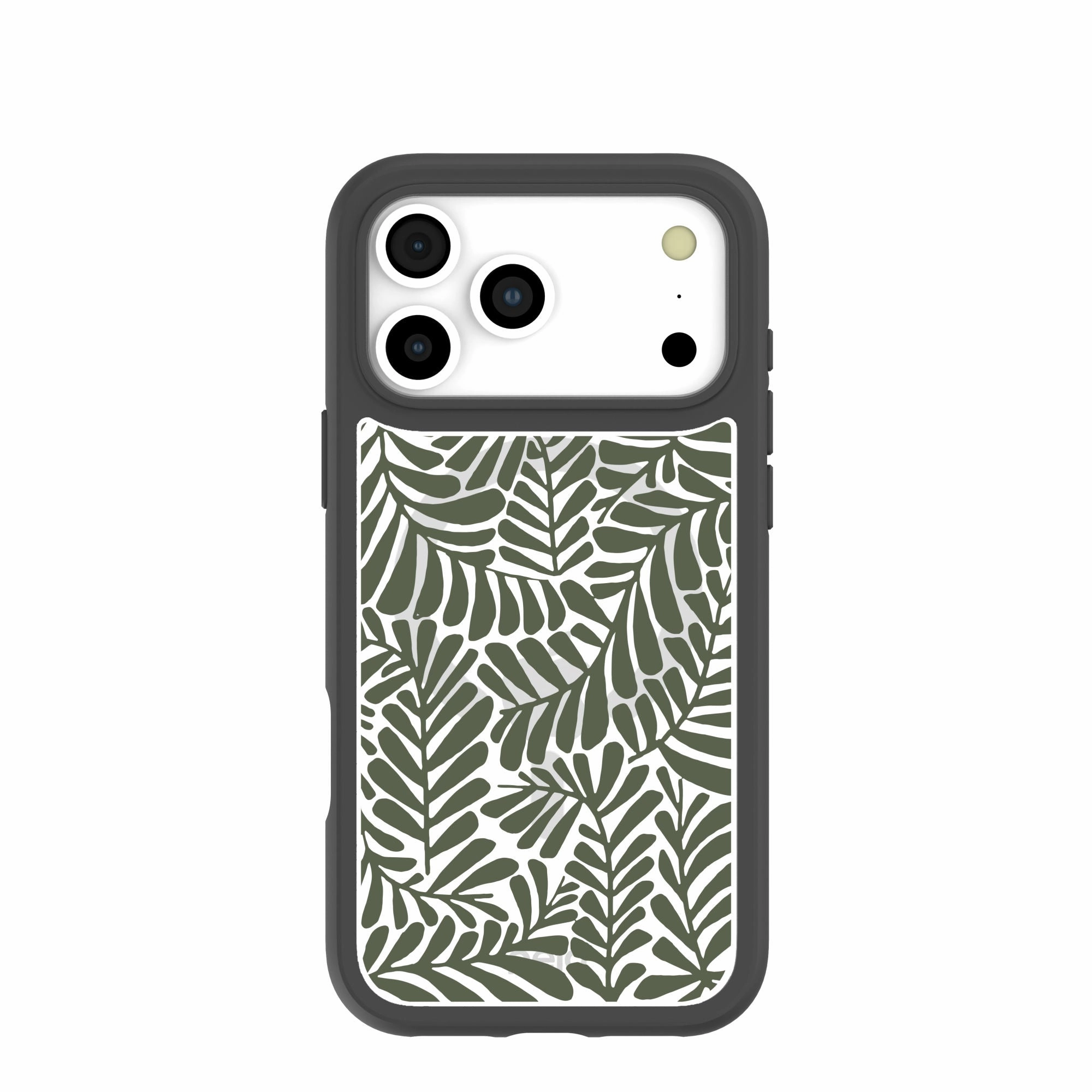 Strong material Clear Fern Dreams iPhone 17 Pro Max Case With Noir Ridge (MagSafe included)