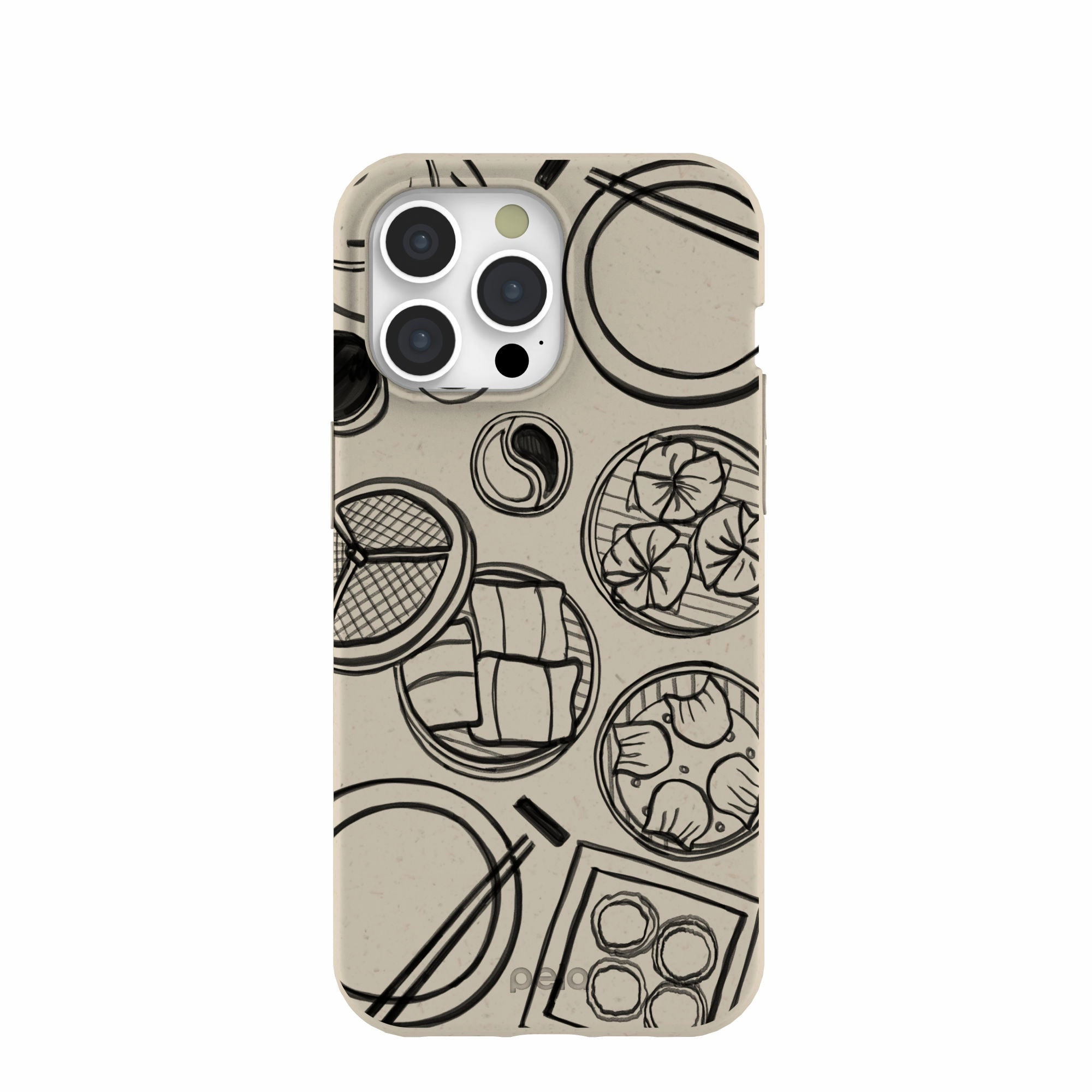 Sleek Build Strong Shell London Fog Dimsum Doodles iPhone 15 Pro Max Case