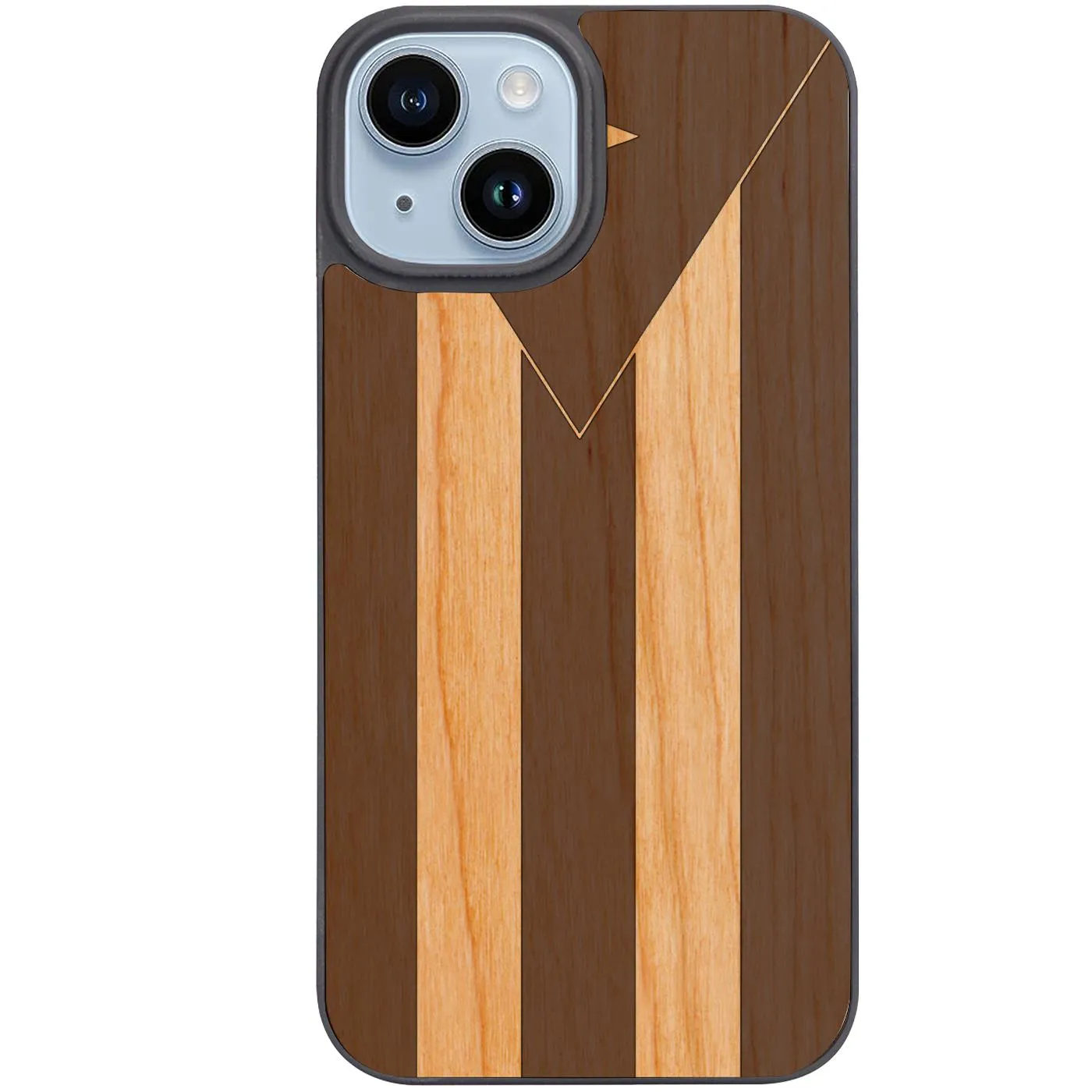 Smooth Texture Pattern Flag Puerto Rico - Engraved Phone Case