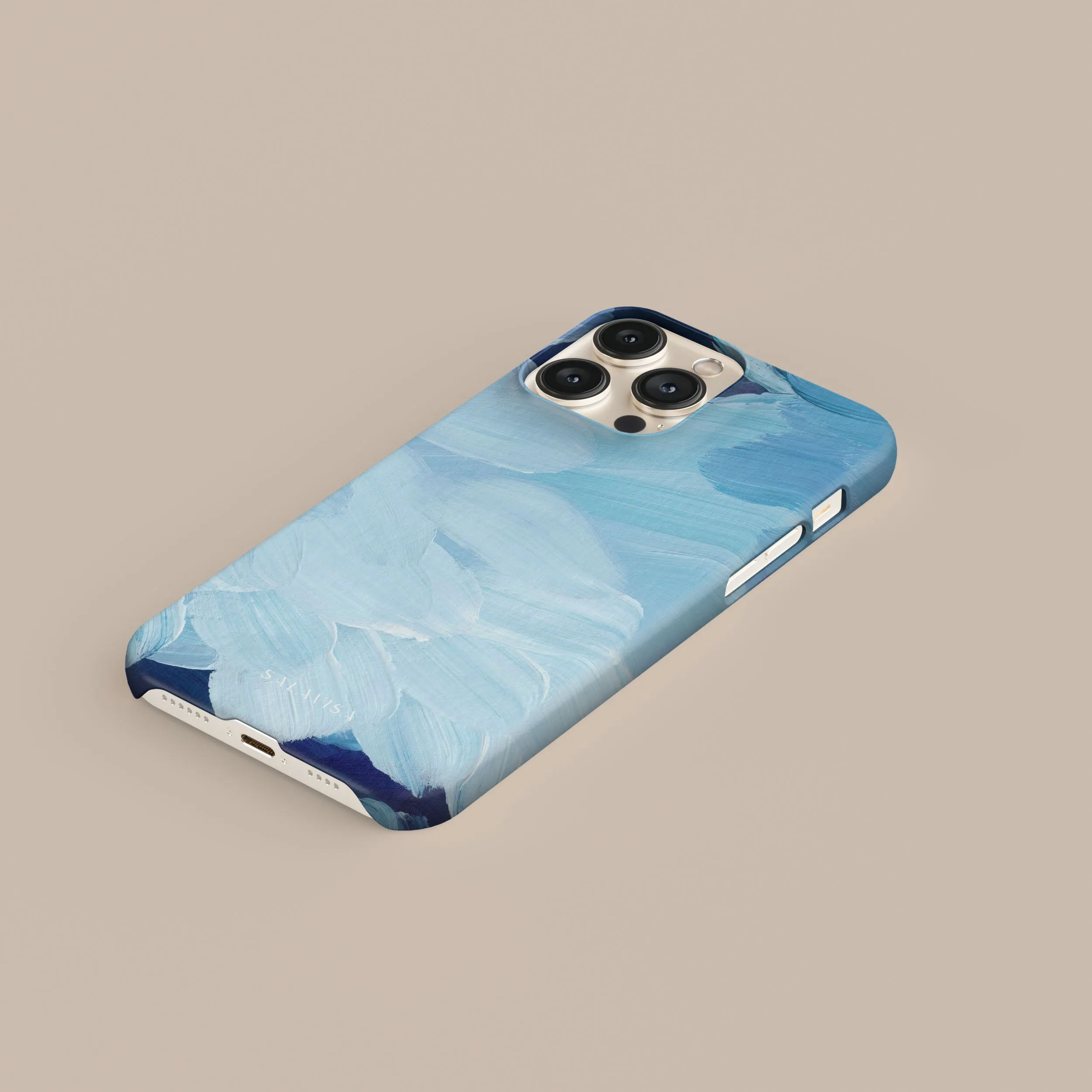 Ocean Blue Paint Phone Case Color Finish Protective Corner