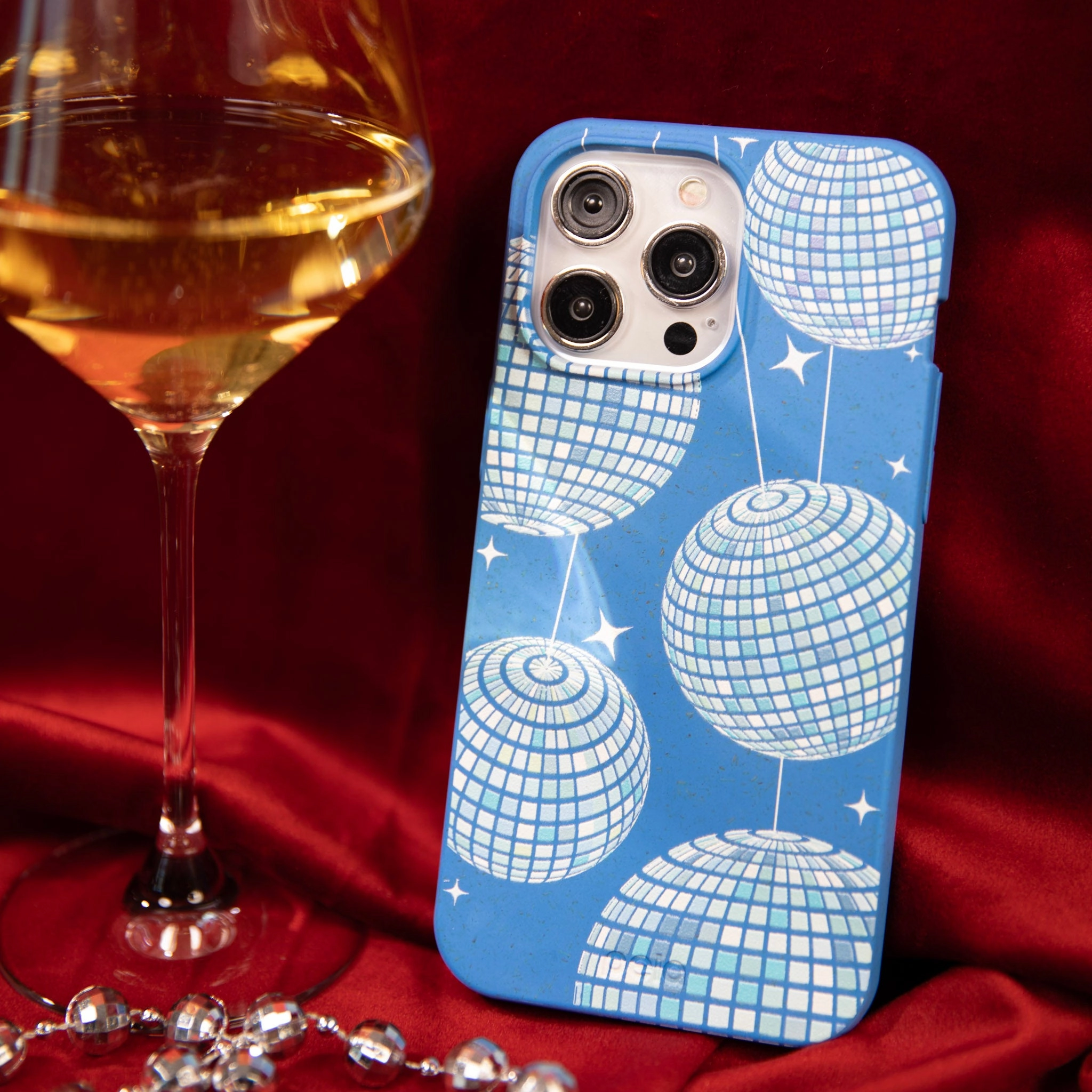 Electric Blue Blue Groove iPhone 17 Pro Max Case Textured Detail