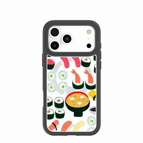 Durable Detail Clear Sushi Night iPhone 17 Pro Max Case With Noir Ridge (MagSafe included)