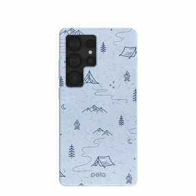 Modern Pattern Style Printed Graphic Powder Blue Camp Nights Samsung Galaxy S25 Ultra Case