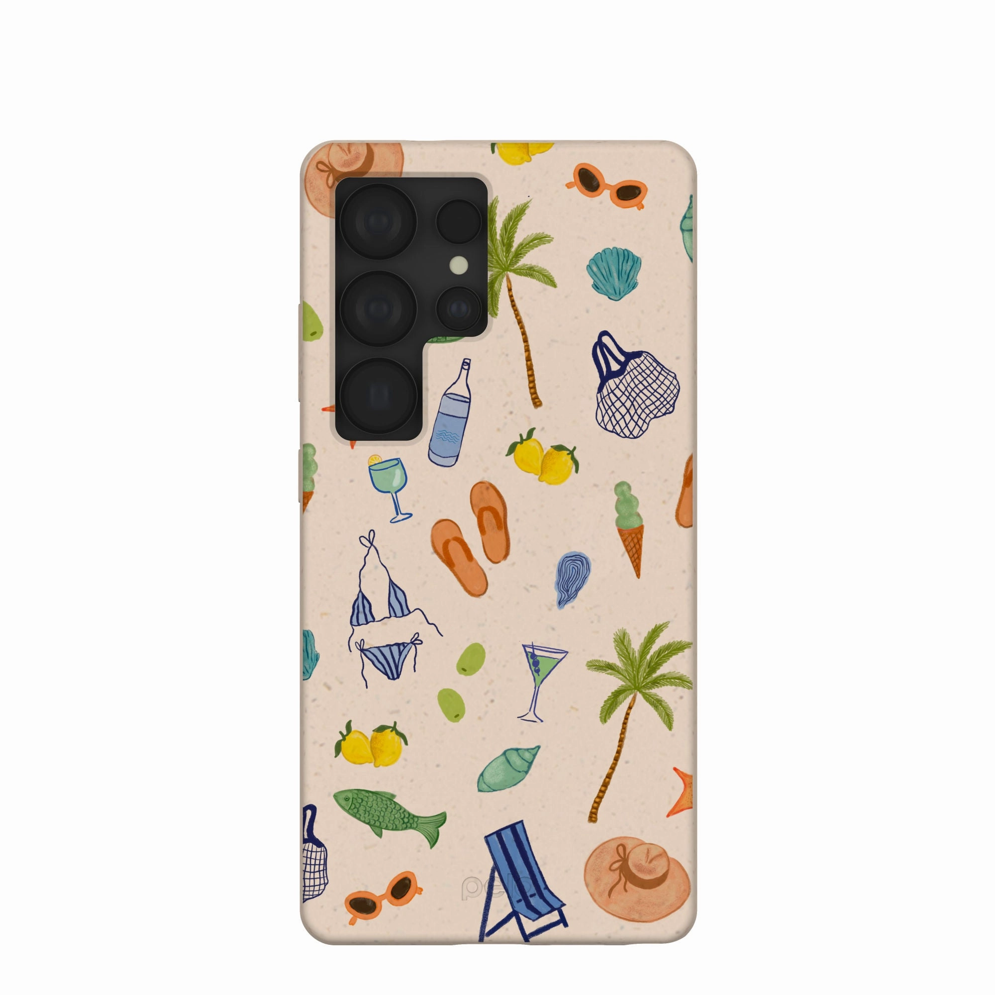 Tough Exterior Seashell Coastline Sketch Samsung Galaxy S25 Ultra Case