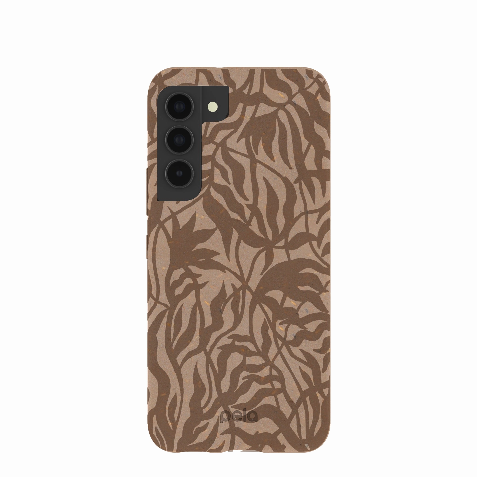 Chocolate Brown Rustic Leaves Samsung Galaxy S22 Case Flexible structure Durable Texture Build