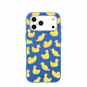 Electric Blue Sunny Ducklings iPhone 17 Pro Max Case Comfort Feel Protective Corner