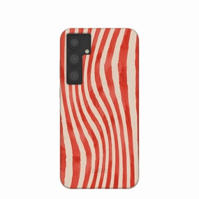 Seashell Big Top Stripes Samsung Galaxy S24 (Plus) Case Clear Surface Pocket Friendly