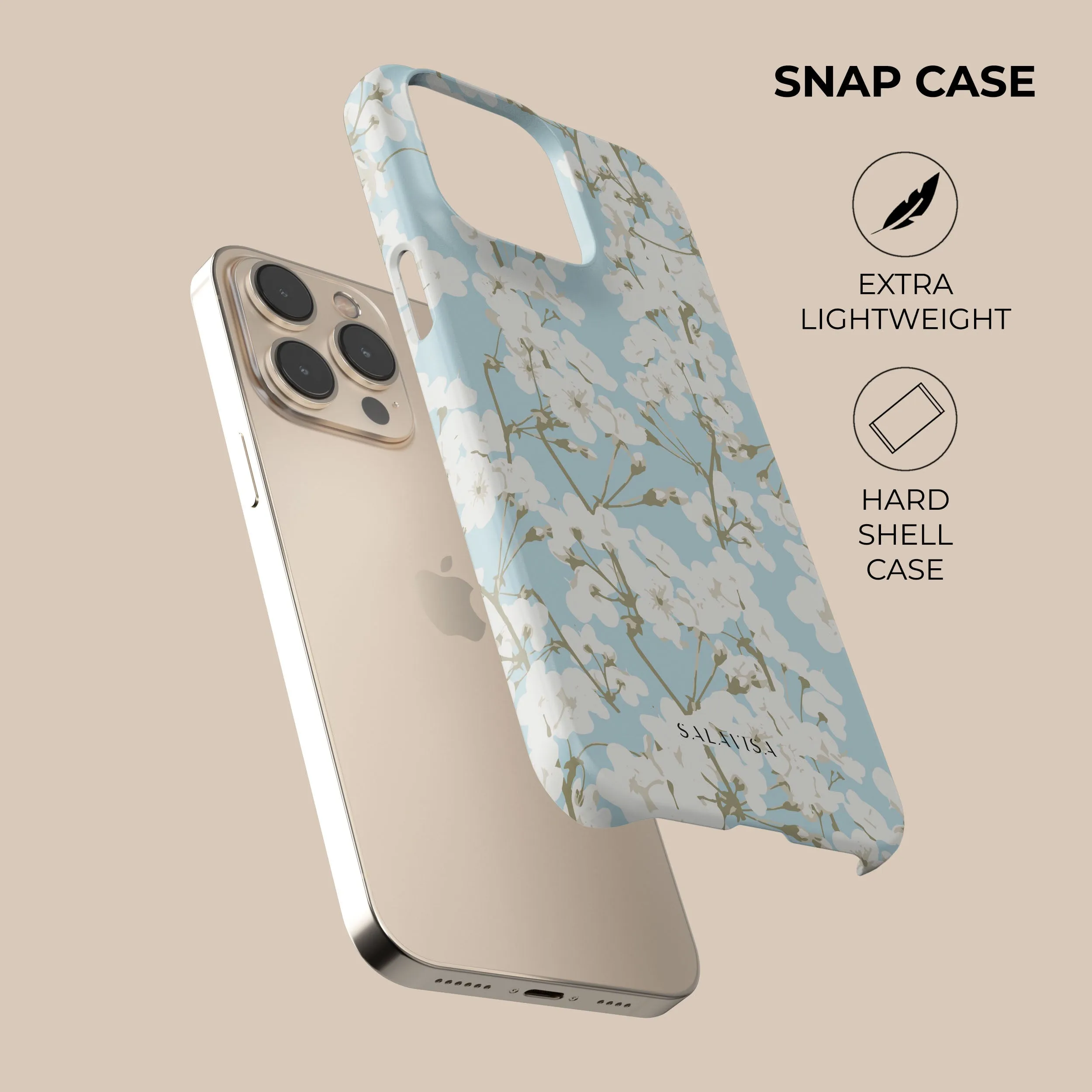 Spring Apple Flower Phone Case Elegant Texture Layer
