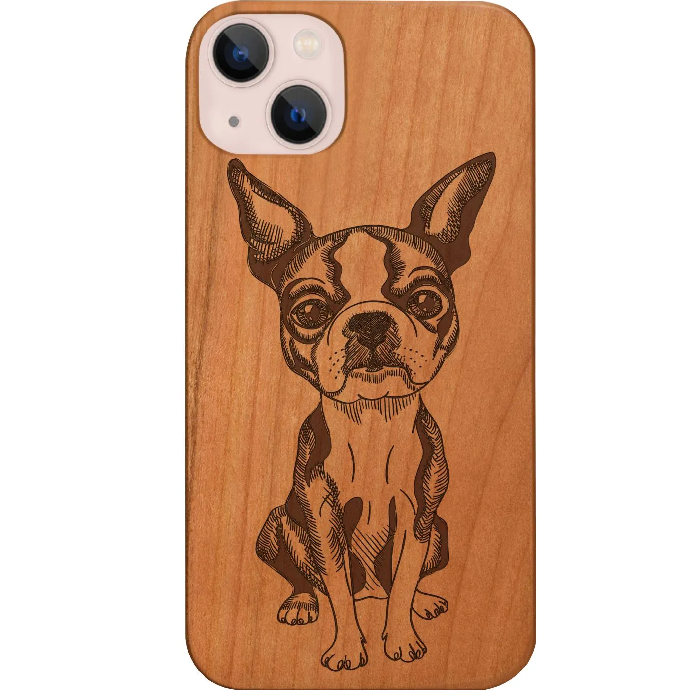 Stylish Detail Layer Light Design French Bulldog - Engraved Phone Case