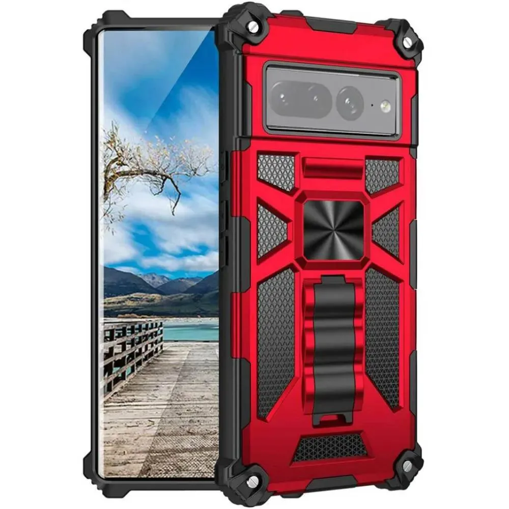 Modern Style Google Pixel 7 Pro Armor Case with Kickstand & Magnetic Mount
