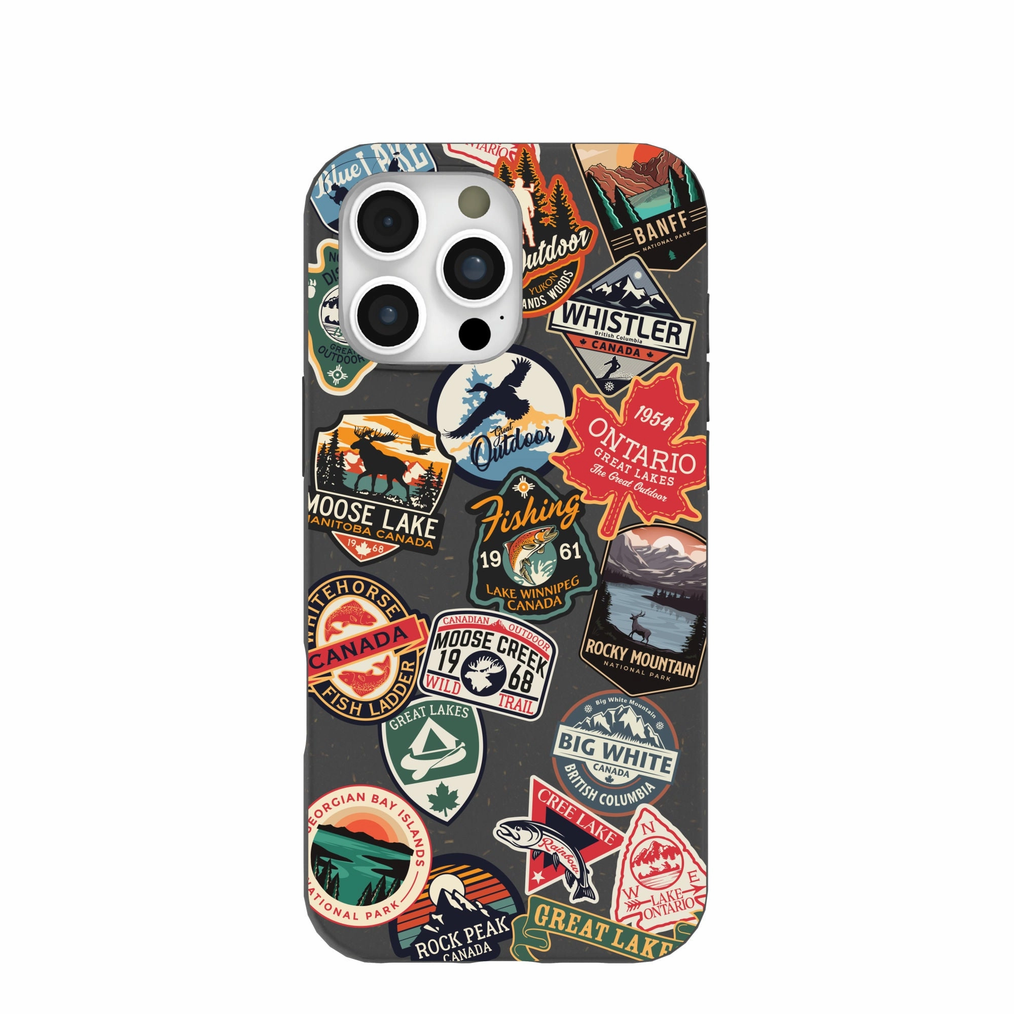 Black Canadian Stickers iPhone 16 Pro Max Case Grip Assist