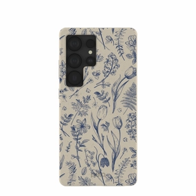 London Fog Indigo Bouquet Samsung Galaxy S25 Ultra Case Premium Texture Layer