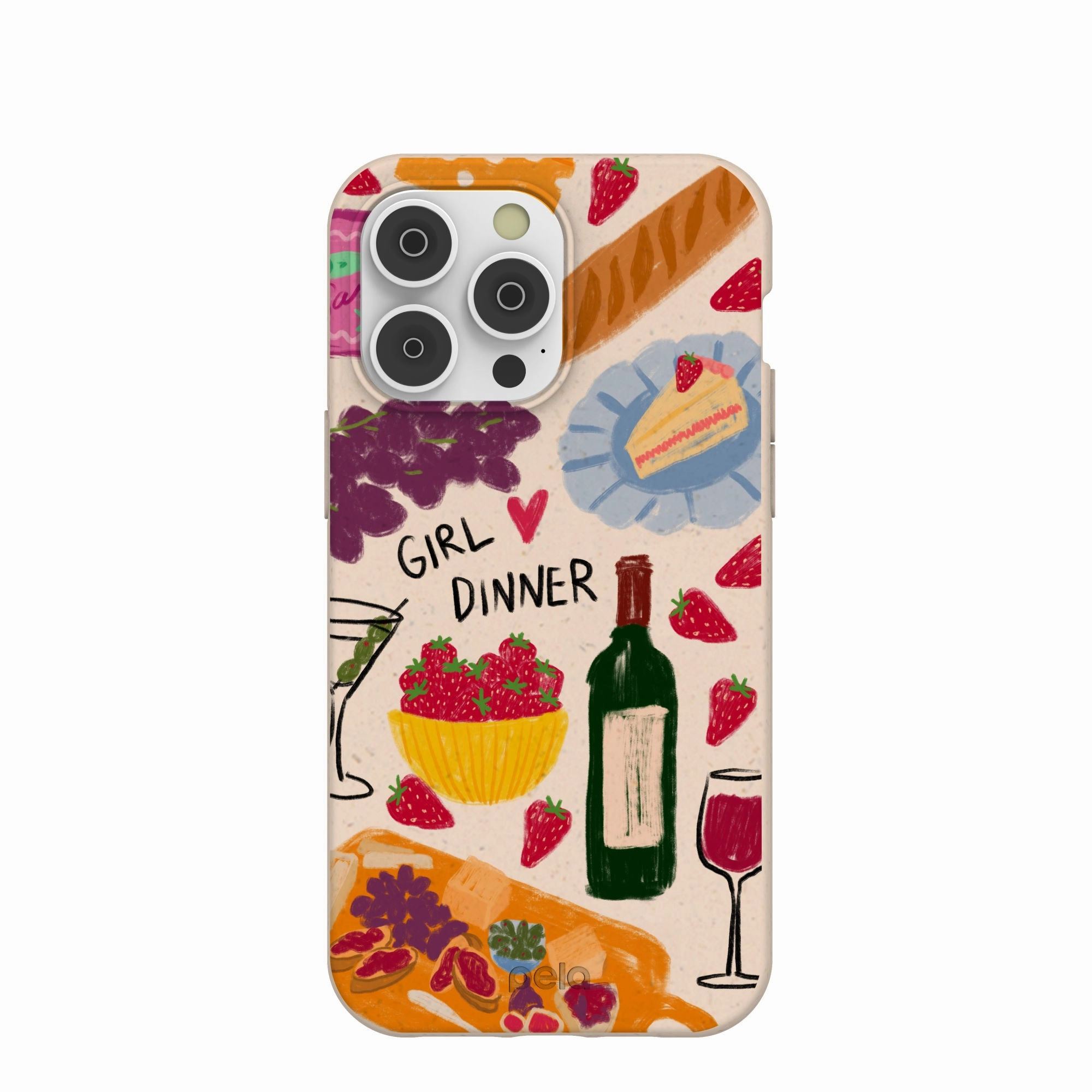 Seashell Girl Dinner iPhone 14 Pro Max Case Grip Texture Transparent Shell