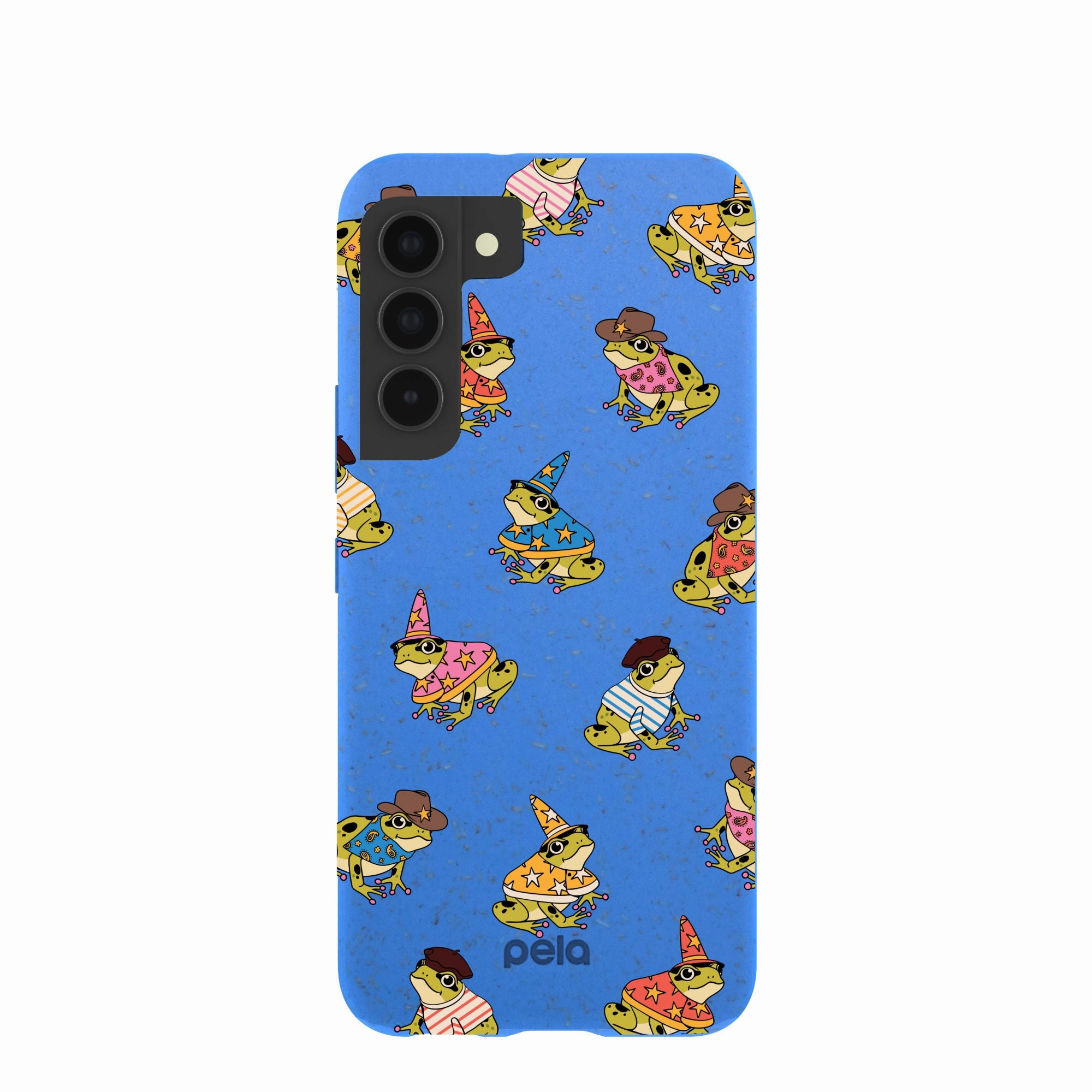 Stylish grip Protective Build Electric Blue Fancy Frogs Samsung Galaxy S22 Case