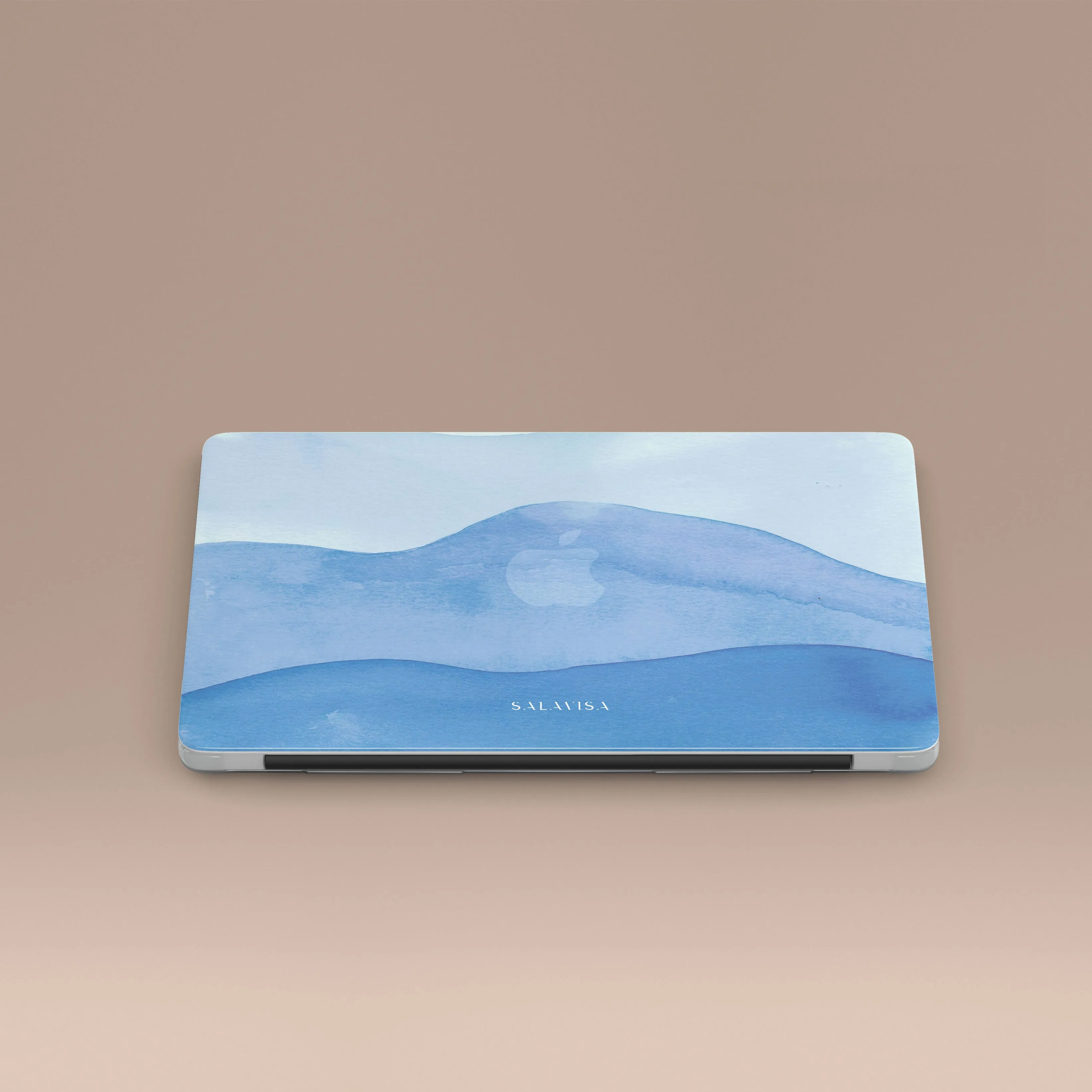 Ocean Blue Watercolor MacBook Case Wireless Charging Compatible Clear Edge