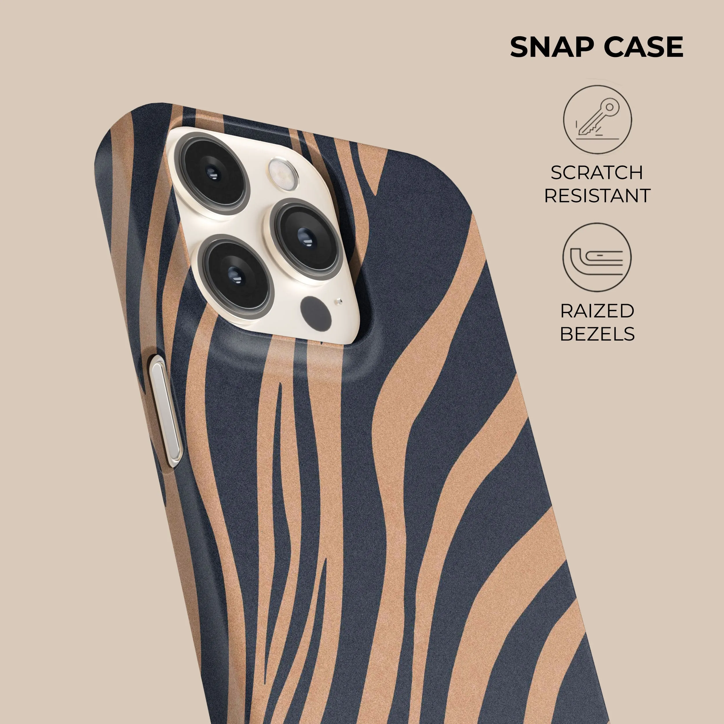 Copper Zebra Phone Case Fashion Edge Edge Protection
