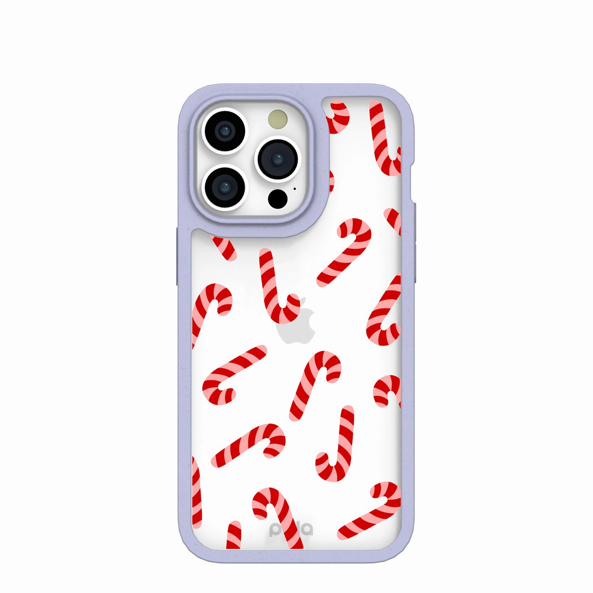 Work Essentials Clear Candy Cane Chaos iPhone 15 Pro Max Case With Lavender Ridge