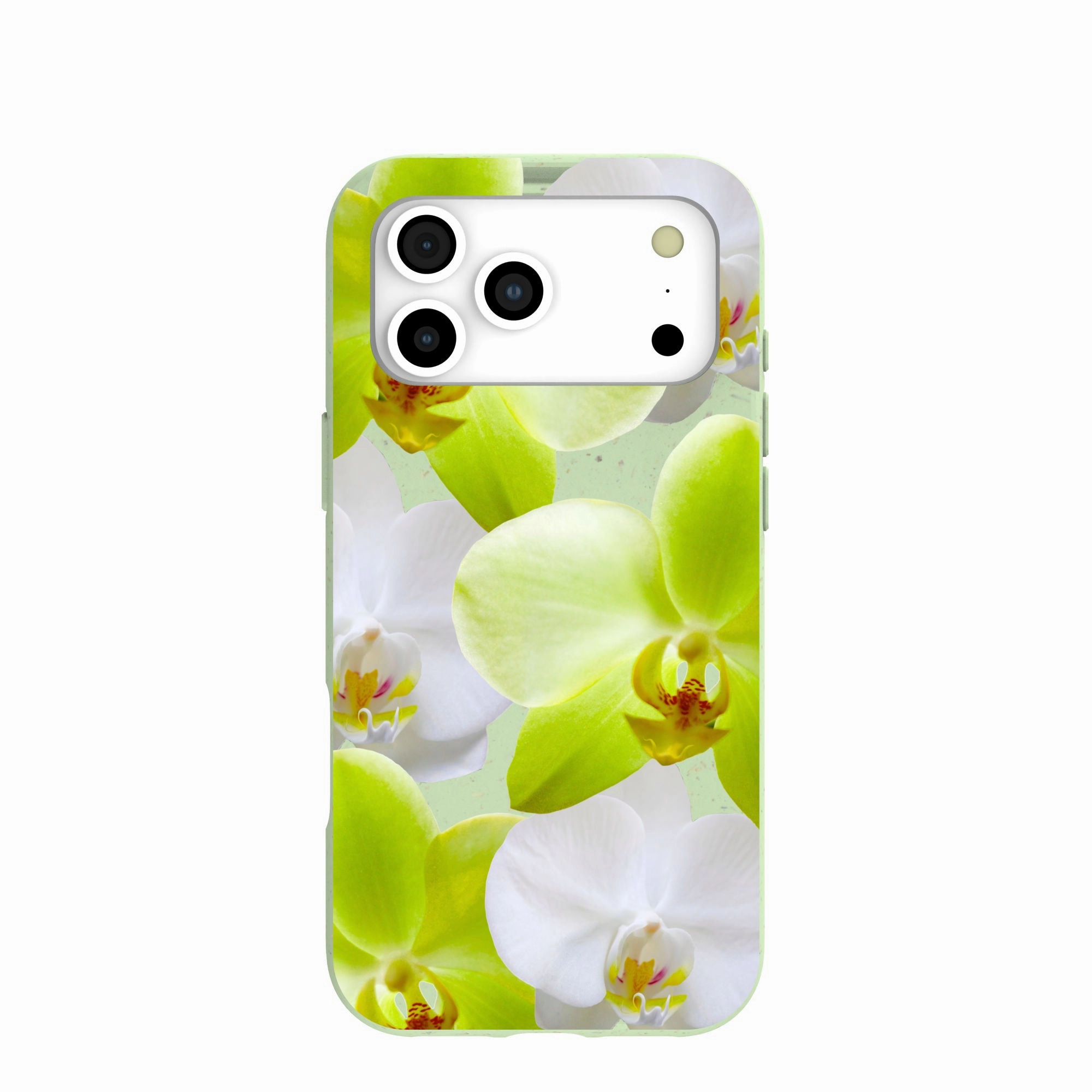 Sage Green Orchid Blooms iPhone 17 Pro Max Case Minimal Touch