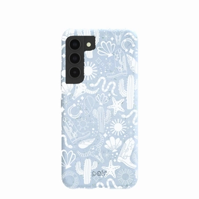 Everyday Style Luxury Texture Finish Powder Blue Coastal Rodeo Samsung Galaxy S22 Case