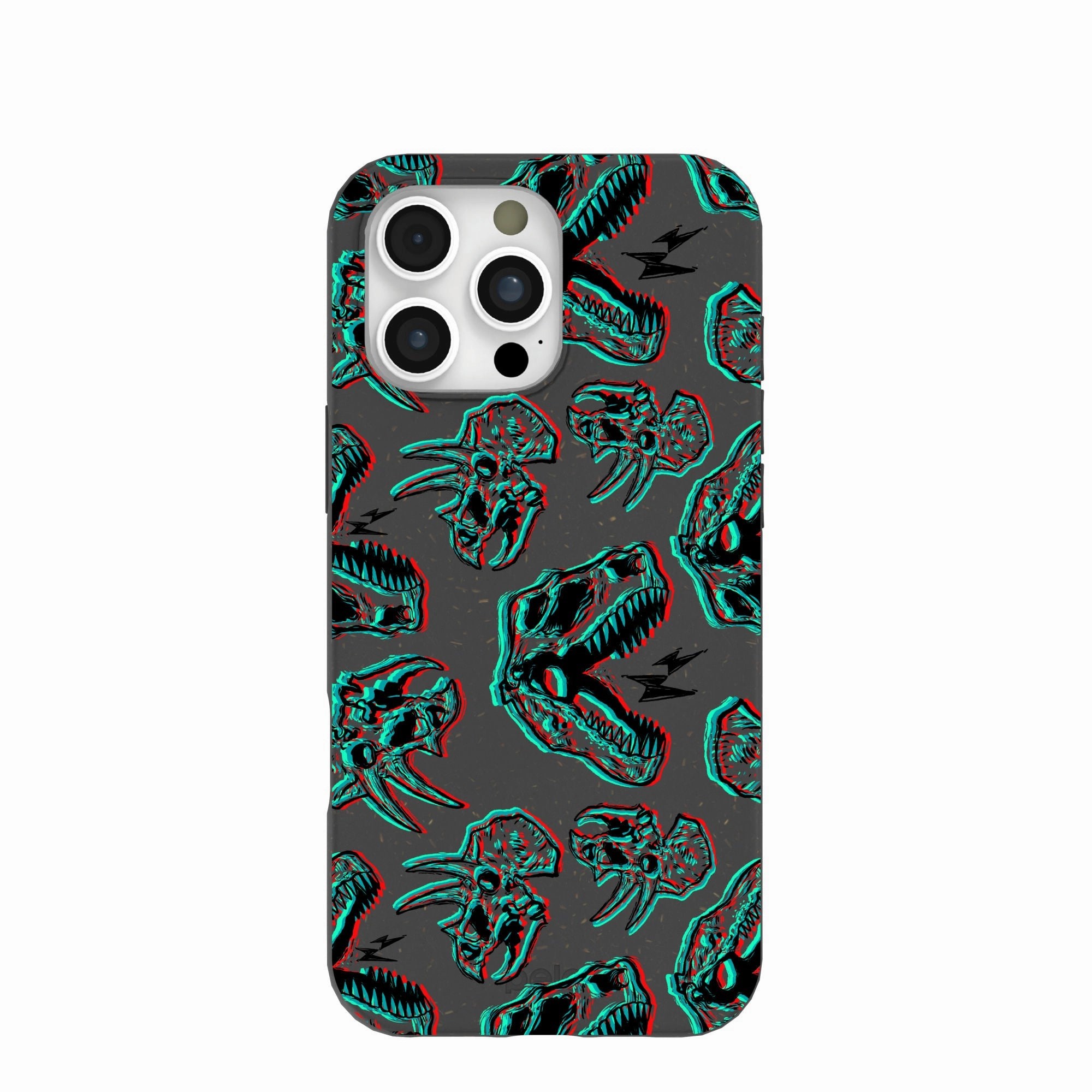Black Fossilized iPhone 16 Pro Max Case Smooth Texture Pattern