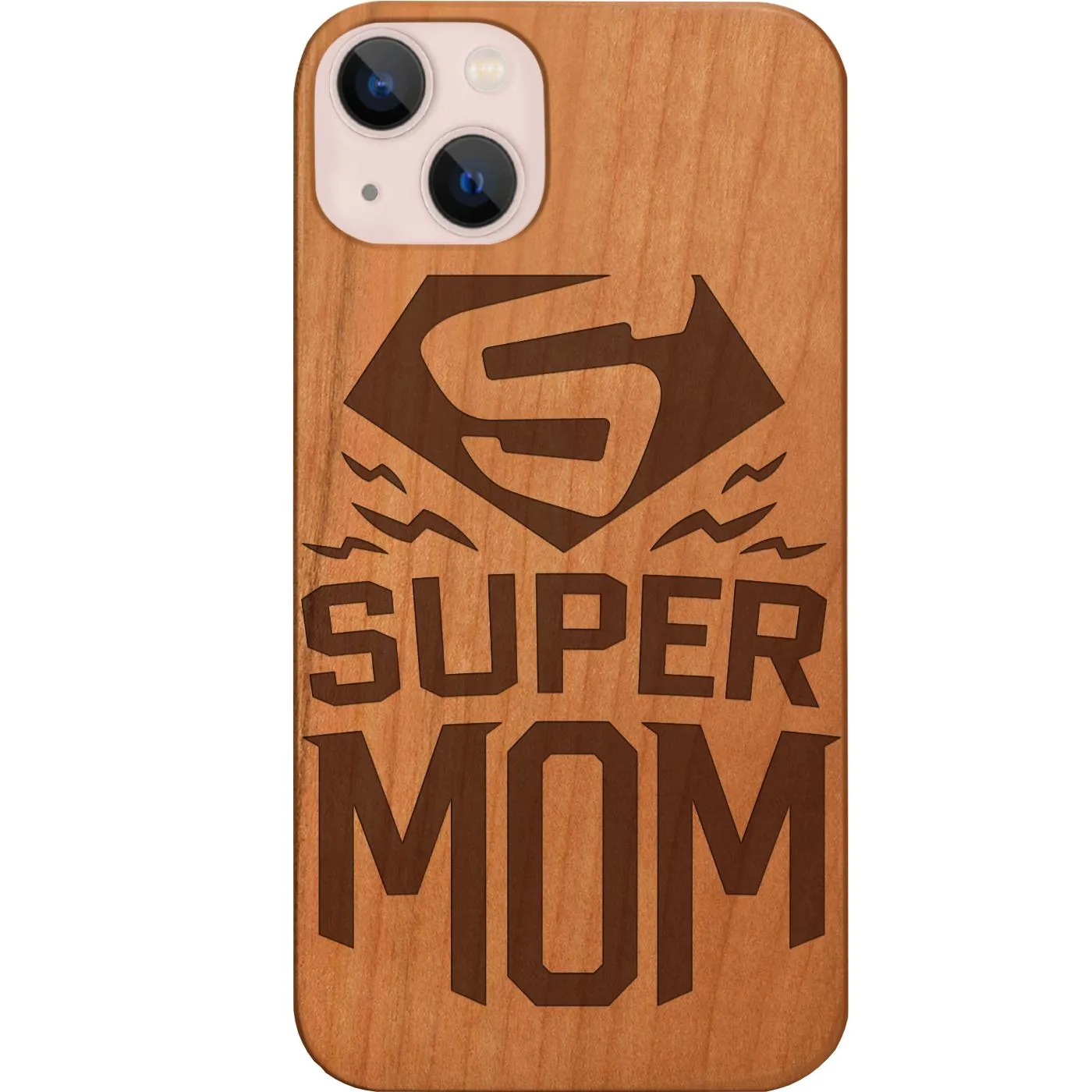 Super Mom - Engraved Phone Case Smooth Texture Pattern Luxury Grip