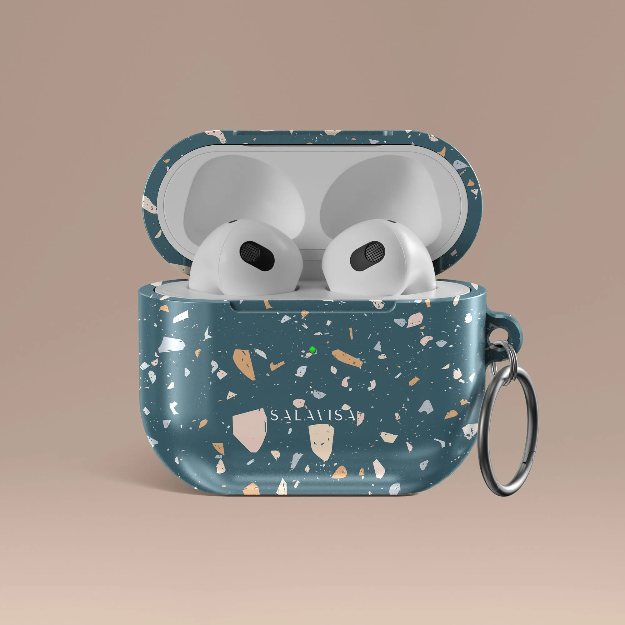 Eco Conscious Design durable hybrid silicone protector Terrazzo Vanity AirPods Case