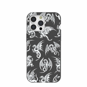 Luxury Texture Design Black Mythical Dragons iPhone 15 Pro Max Case