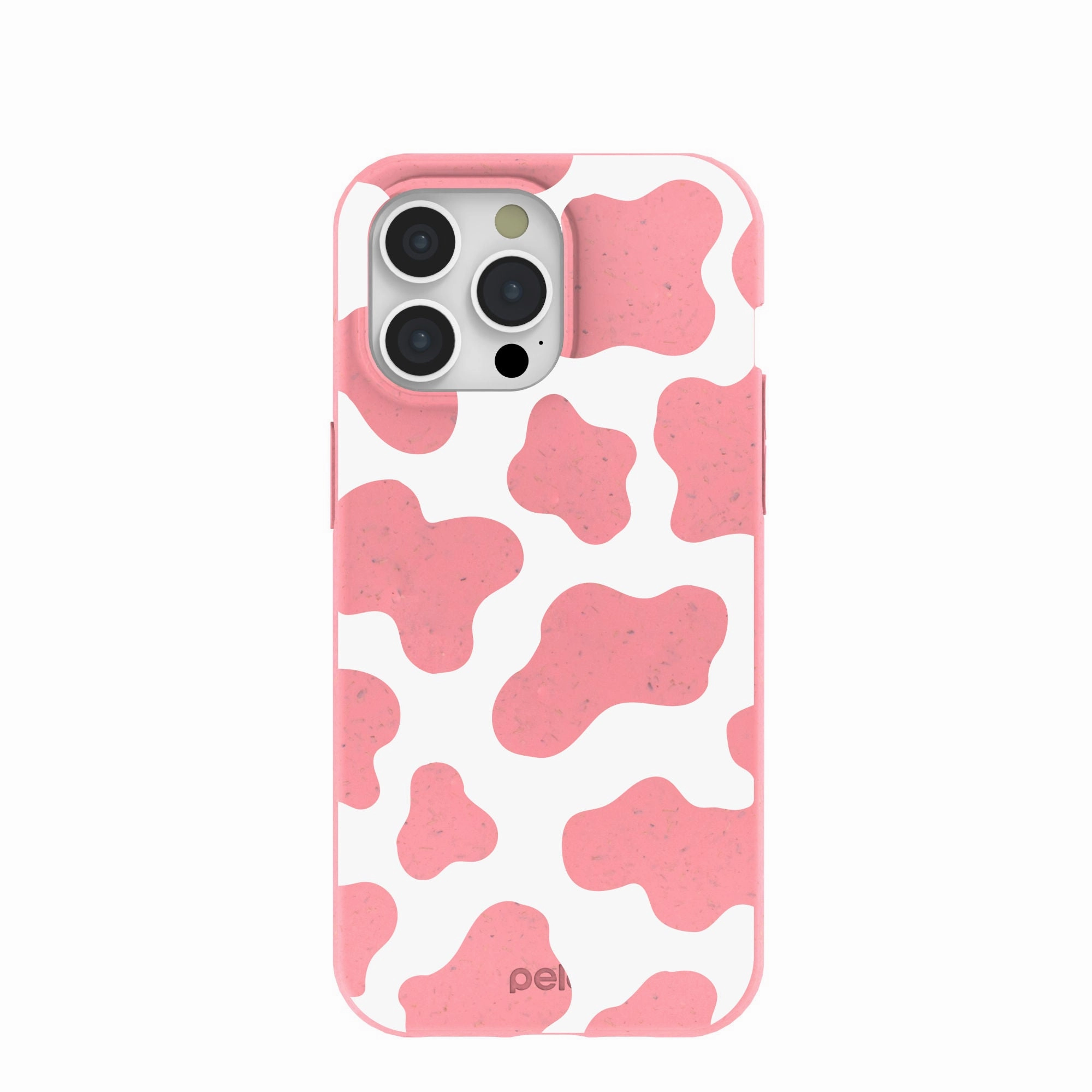 Compact Texture Layer Patterned Design Bubblegum Pink Cow iPhone 15 Pro Max Case