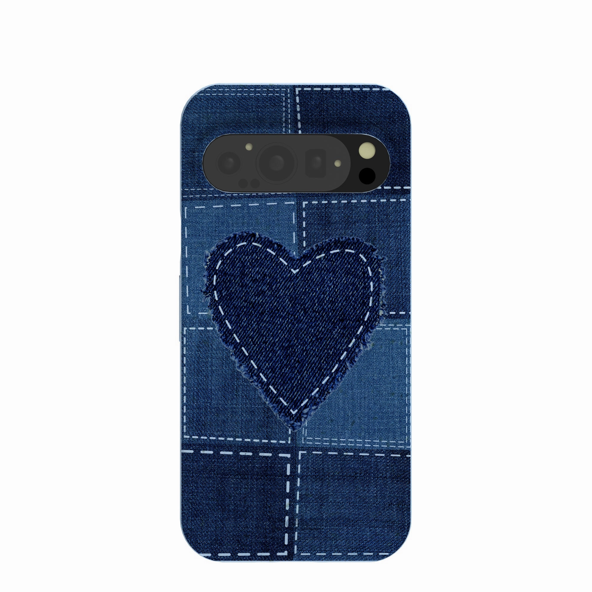 Fashion Look Soft touch layer Powder Blue Denim Heart Google Pixel 9/9 Pro Case