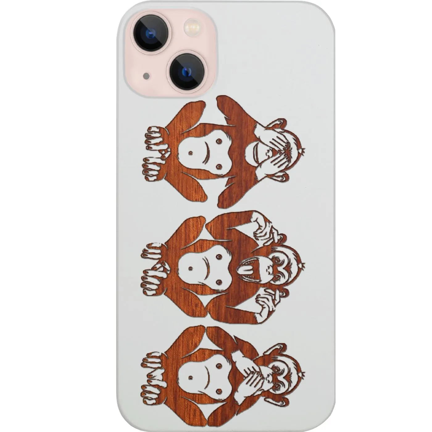 Three Wise Monkeys - Engraved Phone Case Refined Texture