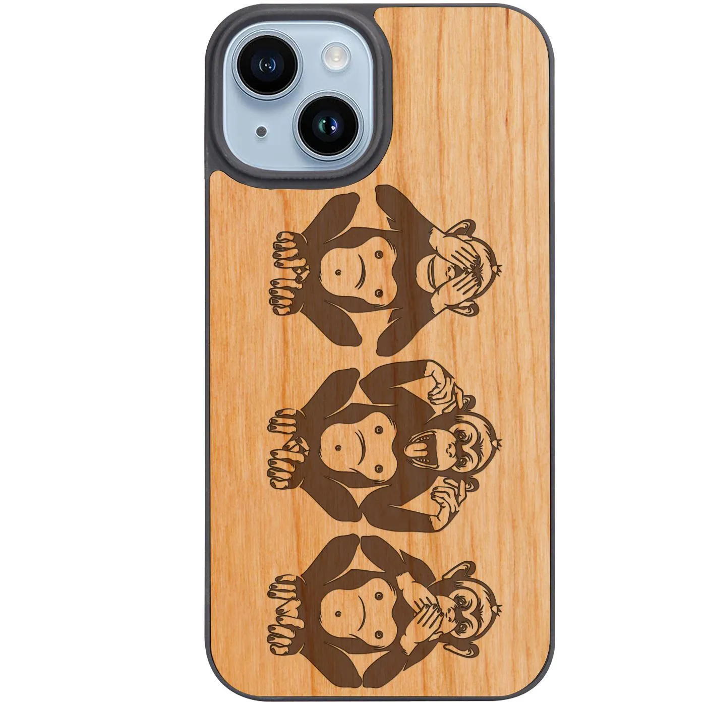 Outdoor Use Three Wise Monkeys - Engraved Phone Case