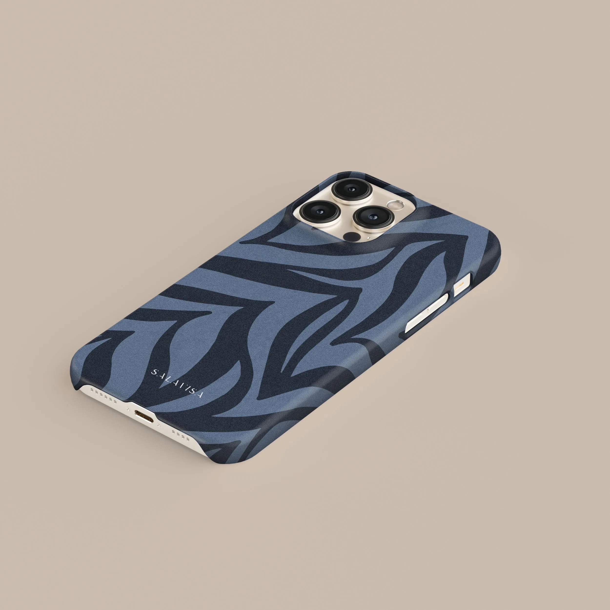 Flexible Design Textured Surface Blue Zebra Phone Case