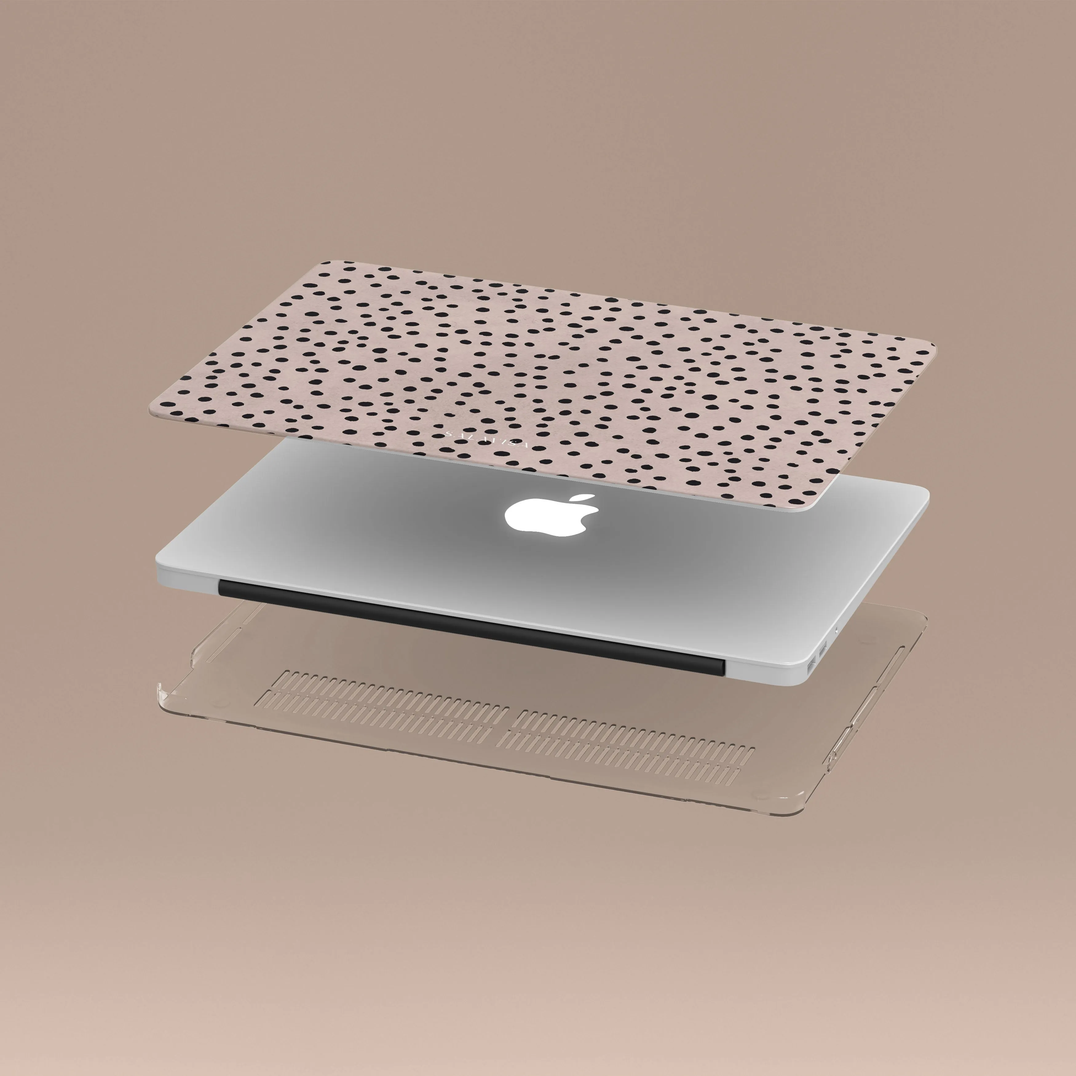 Rose Pink Polka Dots MacBook Case Soft touch finish