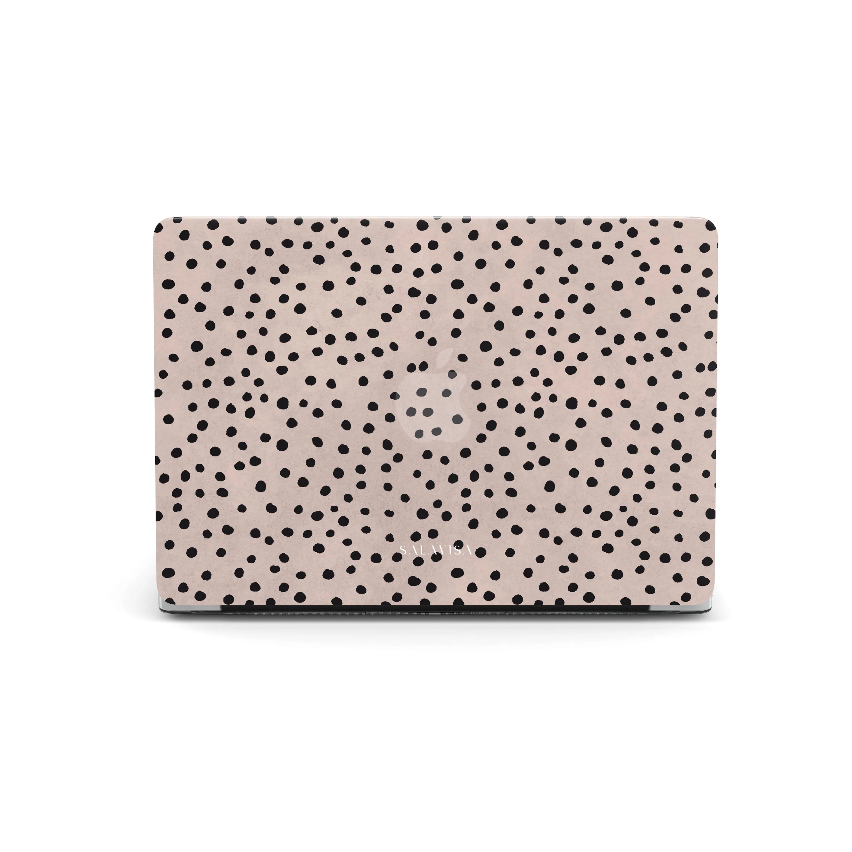 Rugged Surface Hard Plastic Rose Pink Polka Dots MacBook Case