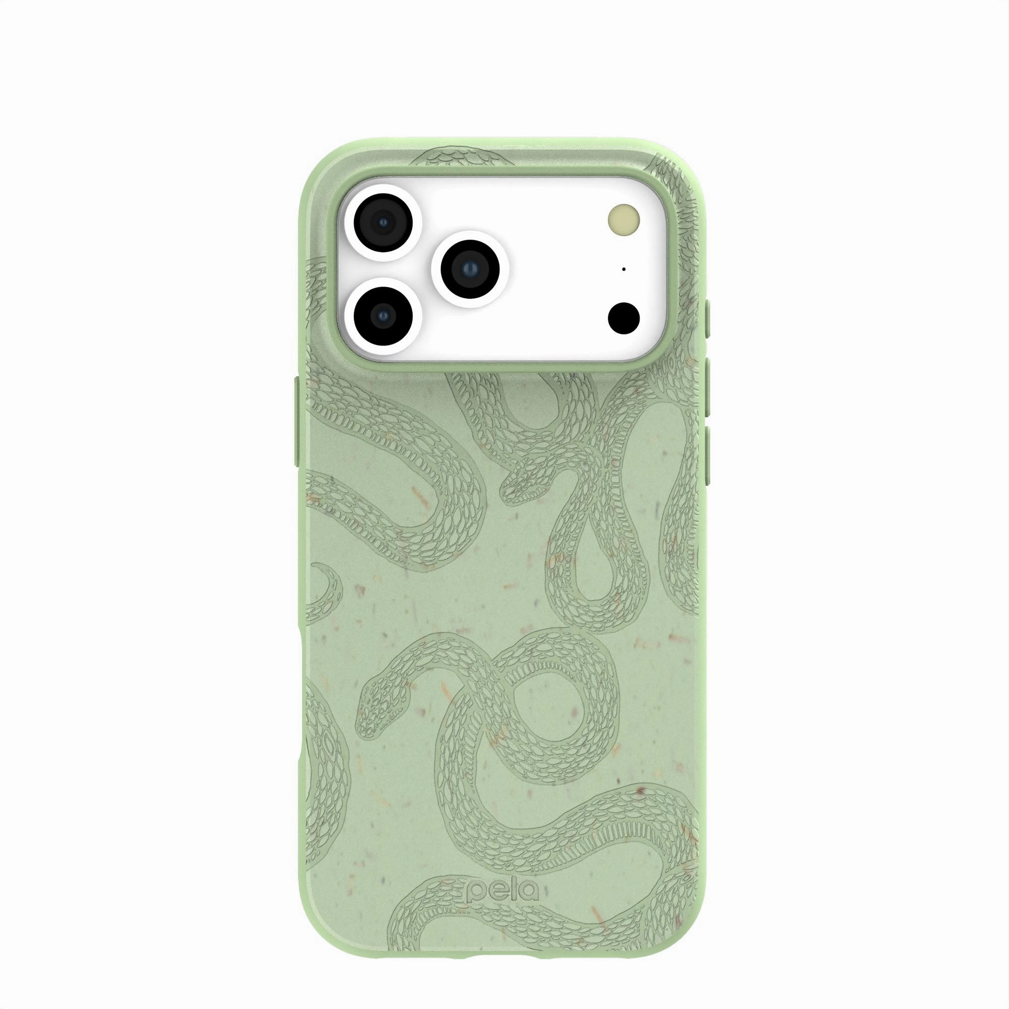 Travel Friendly Durable Texture Build Sage Green Snaky iPhone 17 Pro Max Case