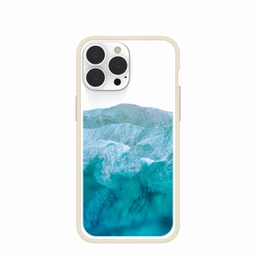 Creative Pattern Heat resistant Clear Waves iPhone 13 Pro Max Case With London Fog Ridge