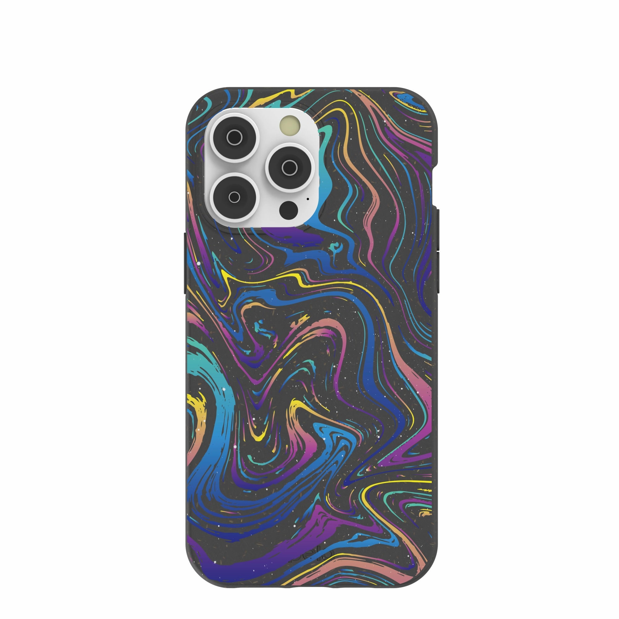 Hard Edge Black Galaxy Swirls iPhone 14 Pro Max Case