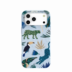 Powder Blue Tropical Rainforest iPhone 17 Pro Max Case Unique Texture Professional Style