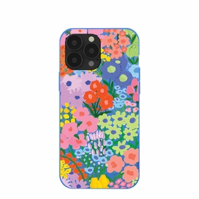 Electric Blue Painted Garden iPhone 13 Pro Max Case Desk Companion