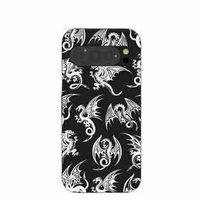 Black Mythical Dragons Google Pixel 9/9 Pro Case Colorful Accent