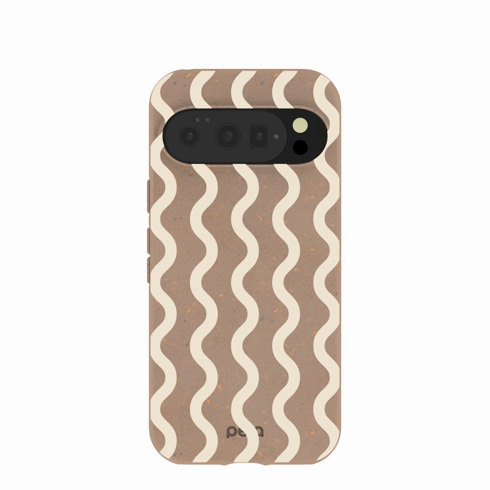 Chocolate Brown Latte Waves Google Pixel 10/10 Pro Case Rugged Edge Texture