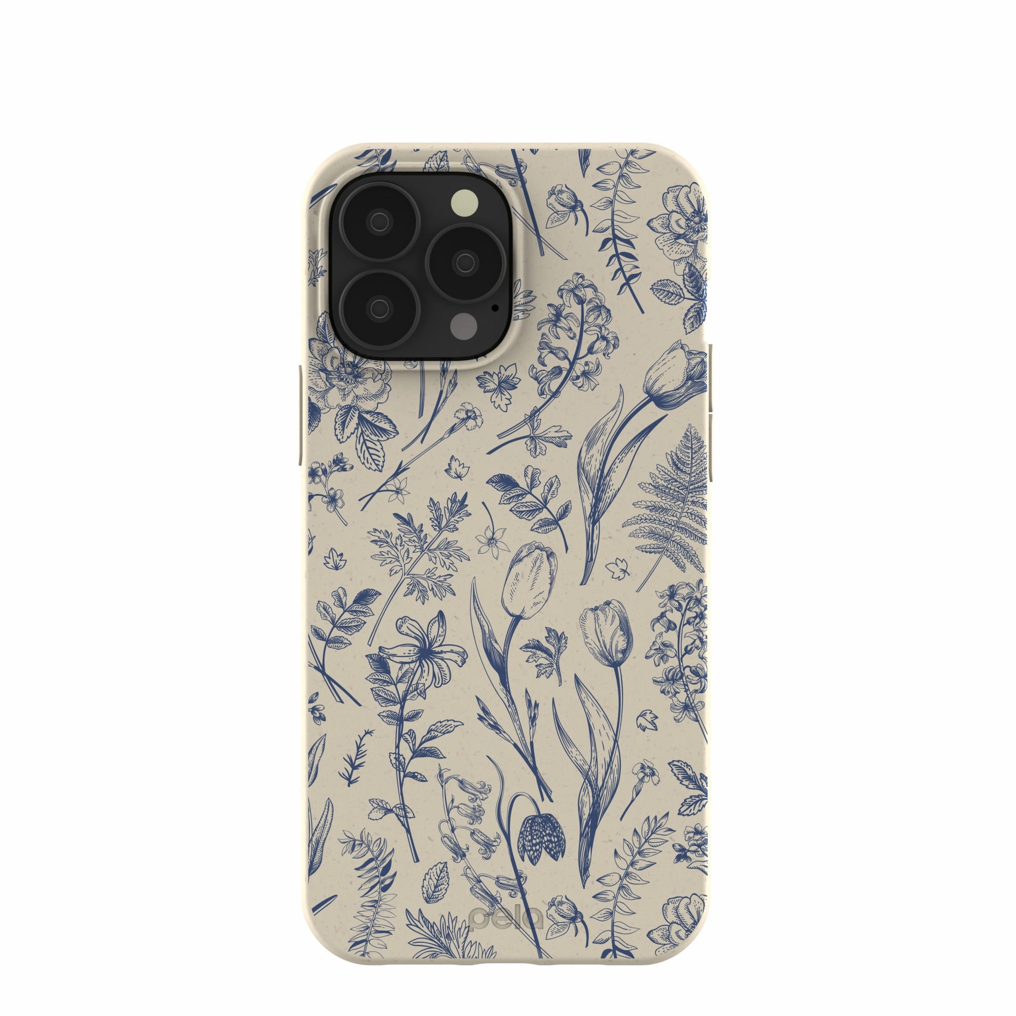 London Fog Indigo Bouquet iPhone 13 Pro Max Case Flexible frame Transparent Edge