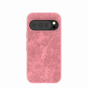 Bubblegum Pink Flora Google Pixel 10/10 Pro Case High Durability Soft touch layer
