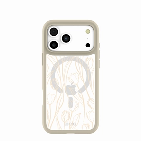 Clear Tulip Dune iPhone 17 Pro Max Case With London Fog Ridge (MagSafe included) Protective Design Texture