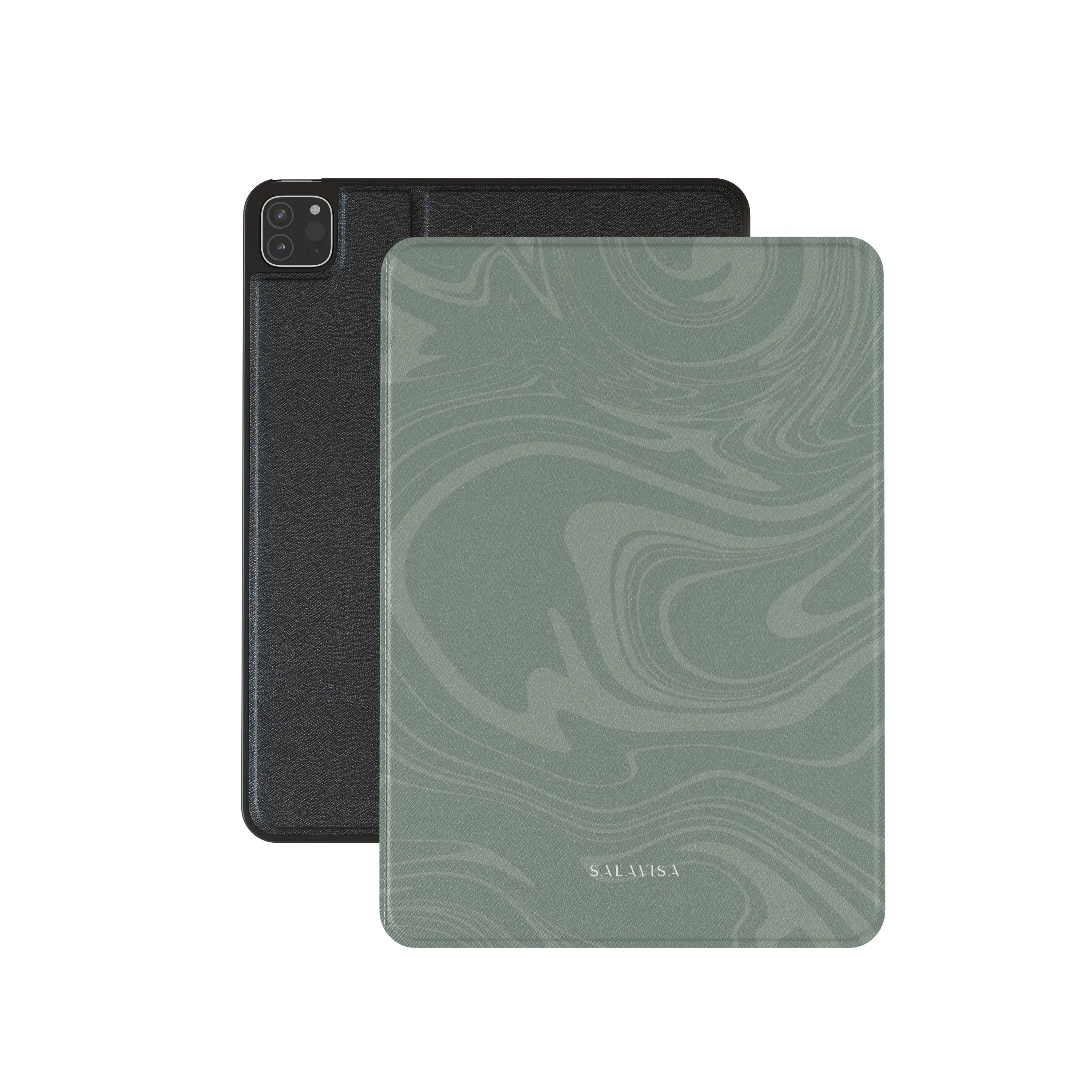 Light Green Swirl iPad Case Simple Style everyday slim folio