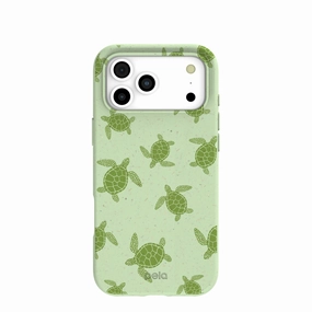 Sage Green Tiny Turtles iPhone 17 Pro Max Case Clear Finish