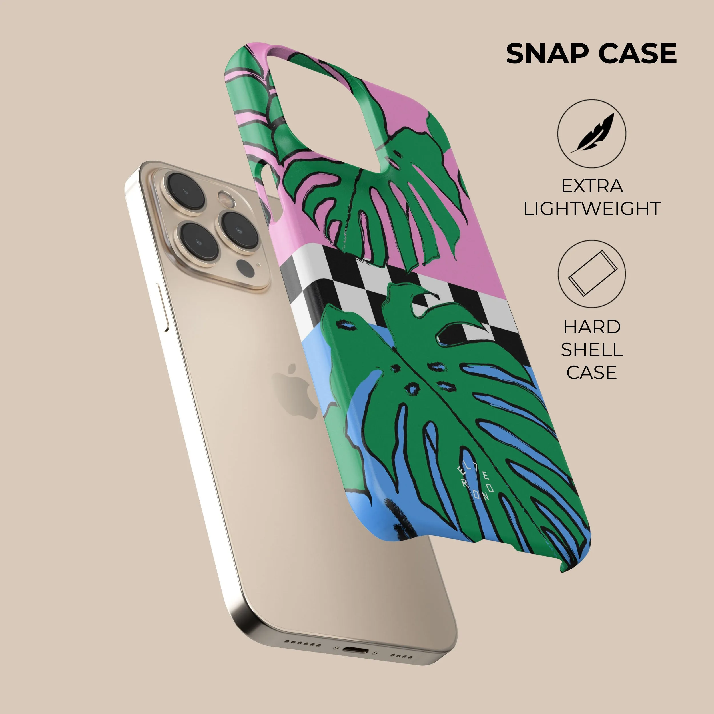 Tropical Leaves Phone Case Raised Edges Flexible Shell